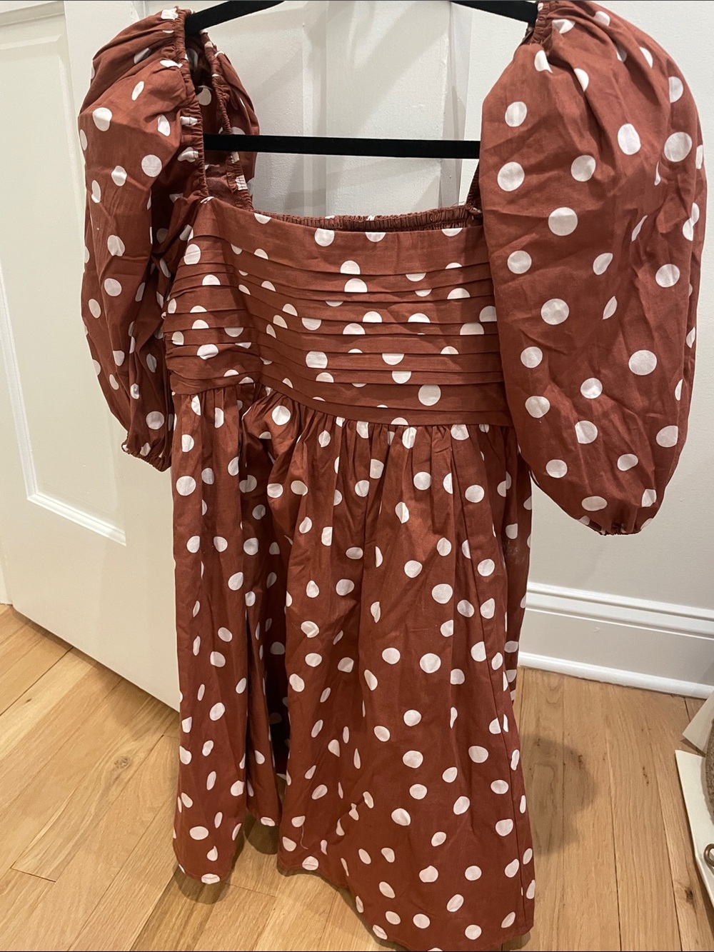 Abercrombie Brown Polka Dot Puff Sleeve Dress